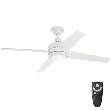 Home Decorators Collection Mercer 52 In Integrated Led Indoor White Ceiling Fan With Light Kit White Ceiling Fan Ceiling Fan With Light Ceiling Fan Light Kit