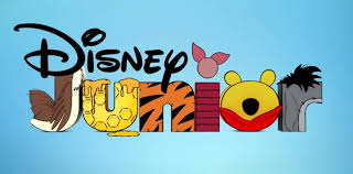 On a tangerine background, an oval with a stylized fox wearing an artist's cap, inside a circle with spiffy at the top and pictures at the bottom, zooms out to the middle of the screen. Disney Junior Logo Wikipedia Novocom Top