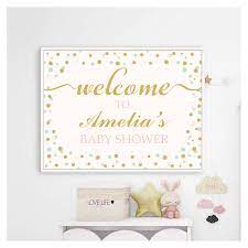 Personalized Baby Shower Banner Baby Girl Royal Baby Shower