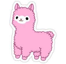 Pink Alpaca Sticker By Scraleos Cute Stickers Kawaii Stickers Print Stickers