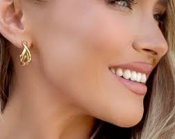 1pair Twisted Hoop Earrings Golden Hoop Twisted Hoop, Twisted Hoop, Golden  Hoop Earrings, Golden Thick Hoop Twisted Rope 20.5x21.5x4mm