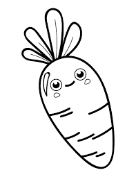 It is suitable for all ages: Printable Cute Carrot Coloring Page