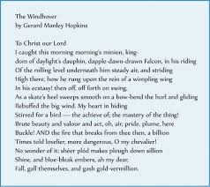 The Windhover By Gerard Manley Hopkins Gerard Manley Hopkins Poetry Projects Best Poems