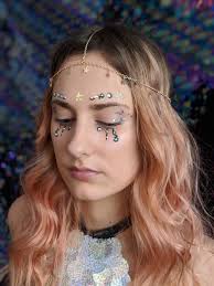 Star Gazing Head Chain, Festival Jewelry, Boho Head Chain, Hair Jewelry,  Star Headchain, Headchain, Celestial, Star Head Chain, Stars Head