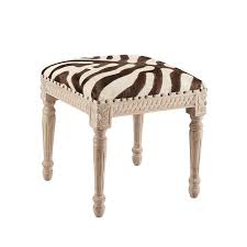 Black And White Cowhide Ottoman Zebra Stool Ottoman Bench Habitat Furniture Black White Furniture