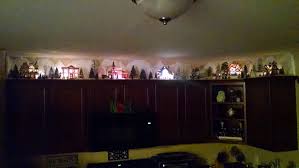 Christmas Village Above Kitchen Cabinets Holiday Diy Projects Christmas Aesthetic Christmas Villages