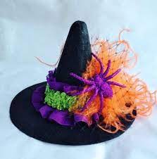 Mini Witch Hatready To Ship Witch Headbandhalloween Flower Etsy In 2021 Witch Headband Halloween Headband Halloween Flowers