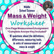 Mass And Weight Worksheet A Science Measurement Resource Super Teacher Worksheets Good Transition Words Middle School Science Resources