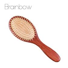 1 Pc Marrom Natural Sandalo Madeira Escova De Cabelo Massagem Cuidados Saudavel Antiestatico Combs Detangling Escova De Cabelo H Hair Brush Hair Care Hair Comb