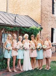 West Virginia Rustic Barn Wedding Pastel Bridesmaids Pastel Bridesmaid Dresses Bridesmaid
