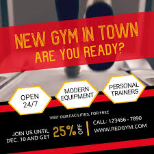 Grayscale photo with neon accent gym poster. Gym Center Ad Square Video Template Postermywall
