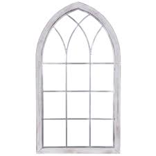 The rectangular shape includes an arched top for contemporary effect. White Cathedral Window Wood Wall Decor Hobby Lobby 1641877
