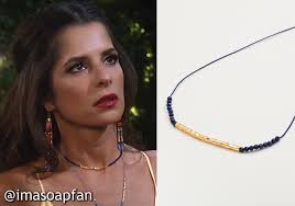 Sam Morgan's Blue Lapis and Gold Bead Choker Necklace at the Nurses Ball
