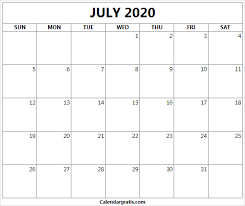 Printable July 2020 Calendar Template Holidays In United States Canada In 2020 2020 Calendar Template Calendar Template Holidays In United States