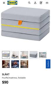 Folding guest bed ikea will be the perfect choice for you! Ikea Slakt Pouffe Foldable Mattress Furniture Beds Mattresses On Carousell