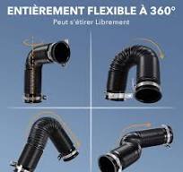 Tuyau Air 76mm Tuyau D'admission D'air Universel 76mm Pour Voiture - Métal  Et Caoutchouc - Extensible Jusqu'à 1mètre Conduite Air Moteur 76mm