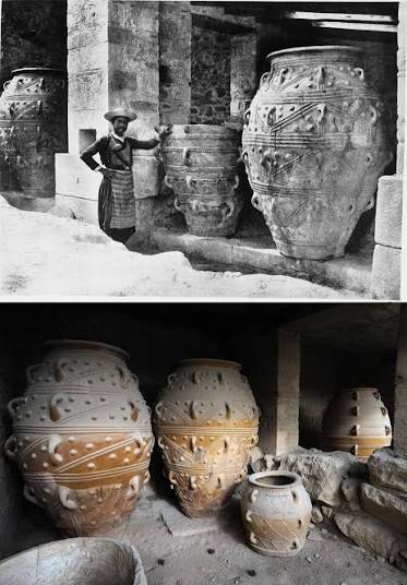 Minoan pithoi storage vessels from Bronze Age Crete
