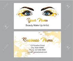 The best selection of royalty free makeup business card vector art, graphics and stock illustrations. Makeup Artist Business Card Template Vector Hand Drawn Illustration Of Colorful Women Eyes Make Up Concept For Beauty Salon Cosmetics Label Visage And Makeup Motivation Quote Beauty Salon Royalty Free Cliparts Vectors And