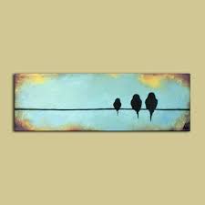 Easy Birds On A Wire Painting Mothers Day Birds On A Wire Painting 8 X 24 Original And Ready To Ship Wood Art Pallet Art Bird Art