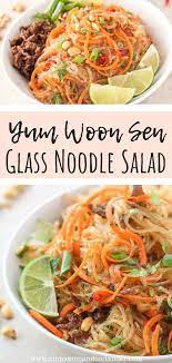 yum woon sen thai glass noodle salad with ginger lime dressing rezept glasnudeln rezept glasnudelsalat rezepte