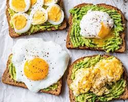 Avocado toast with eggs