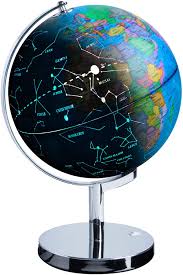 Amazon Com Usa Toyz Led Illuminated Globe Of The World With Sturdy Chrome Stand 3 In 1 Educational Interactive Globe Stem Toy Light Up Earth Globe Constellation Globe And Nightlight 13 5 Inch