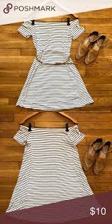 Black And White Striped Off The Shoulder Dress Striped Off The Shoulder Dress Dresses Clothes Design Shoulder Dress
