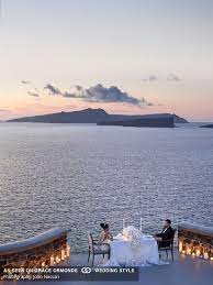 A Romantic Destination Vow Renewal At Ambassador Aegean Luxury Hotel In Santorini Greece Santorini Wedding Athens Wedding Dream Wedding Venues