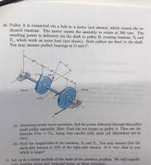Check spelling or type a new query. 10 Pulley A Is Connected Via A Belt To A Motor Not Chegg Com
