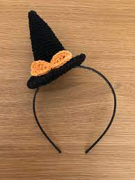 Witch Hat Headband Costume For Halloween Alice Band Small Hat Made Of 100 Cotton Suitable For Adults A Crochet Hair Accessories Crochet Headband Crochet Case