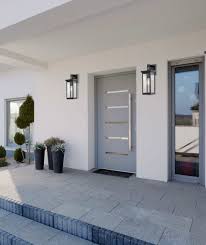 Millennium Lighting 2601 Pbk Powder Coat Black 16 Tall Outdoor Wall Sconce In 2021 Modern Exterior Doors Modern House Exterior House Front Design