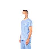Disposable Scrub Sets Short Sleeve Scrub Shirt Elastic Waist Pant with