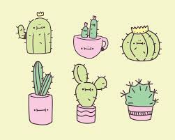 Learn how to paint a cactus like this simple version, and then turn it into a lovely watercolor resist painting. Cute Succulent Cactus Plant With Happy Face Vector Illustration In Hand Drawing Style 1951242 Download Free Vectors Clipart Graphics Vector Art