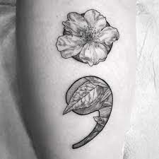 Wild Rose Semicolon Super Creative Thank You So Much Semicolontattoo Semicolonproject Semicolon Botanical Tattoos Rose Tattoos Semicolon Tattoo