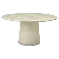 Spacious 60 inch diameter distressed or weathered round dining table set for 6 offer a more intimate dining experience where everyone can see each other and socialize in comfort. Palecek Conrad Coastal Stainless Steel Trim Ivory Round Dining Table 60 51 D 60 D Kathy Kuo Home