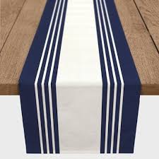 Rosalind Wheeler Mims Stripe Table Runner Wayfair In 2020 Striped Table Striped Table Runner Blue Table Runner