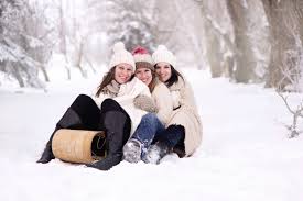 Free Images : snow, winter, weather, season, girls, happy ...