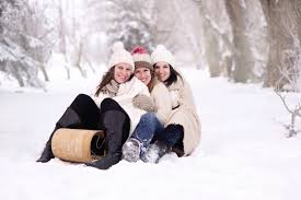 Free Images : snow, winter, weather, season, girls, happy ...