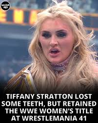 Tiffany Stratton lost some teeth, but is still you WWE Women's Champion!  #WrestleMania
