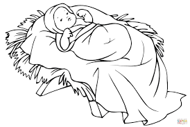 Baby Jesus In A Manger Coloring Page Free Printable Coloring Pages In Christmas Coloring Style Jesus Coloring Pages Nativity Coloring Pages Jesus In A Manger