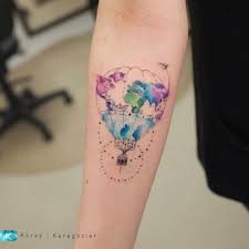Hot air balloon tattoos are riddled with romanticism for knightly guys trapped in the modern era. Tattooforaweek Com On Twitter You Know We Love Watercolor Tattoos And This Hot Air Balloon Tattoo Is Just Amazing Our Wanderlust Is Rising Wanderlust Watercolor Watercolortattoo Hotairballoon Balloon Traveler Wanderlust Inked Ink