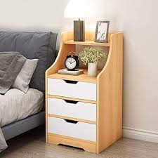 Wooden Bedside Table With 3 Drawers Small Solid Wood Nightstand Tall Bedside Storage Cabinet Wi In 2020 Sofa Tables For Sale Bedroom Night Stands Wooden Bedside Table