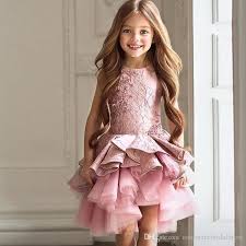 Purple Pink Lovely Flower Girl Dresses Princess Ruffles Lace Short Kids Forma Cute Flower Girl Dresses Princess Flower Girl Dresses Little Girl Pageant Dresses