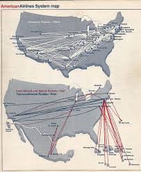 American Airlines Route Map June 1977 Historical Map Route Map American Airlines Route