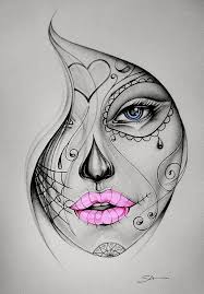 Candy Skull Girl Tattoo Colour Skull Girl Tattoo Sketch Tattoo Design Sketches