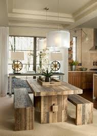 bench style kitchen tables wooden table