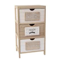 Banc avec coussin et rangement, bois naturel et coussin gris, 61 x 43 x 47 cm, 340 euros, hubsch. Meuble De Rangement 3 Tiroirs En Bois Naturel Et Blanc Maison Et Styles