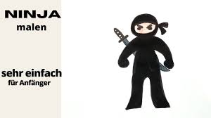 Ninja Malen Ninja Zeichnen Fur Kinder Anfanger Ninja In Schwarz Einfach Nachmalen Youtube