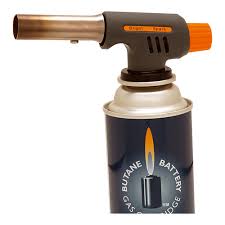 Kitchen butane culinary blow refillable torch with safety lock adjustable flame. Kitchen Blow Torches