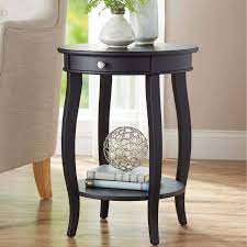 The sides of this diy console table plan have been assembled here. Better Homes Gardens Round Accent Table With Drawer Black Walmart Com Round Accent Table Small Accent Tables Accent Side Table